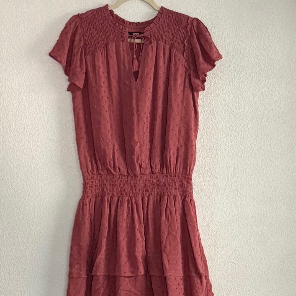 PAIGE CRISTINA Smocked Waist Tiered Skirt Dress